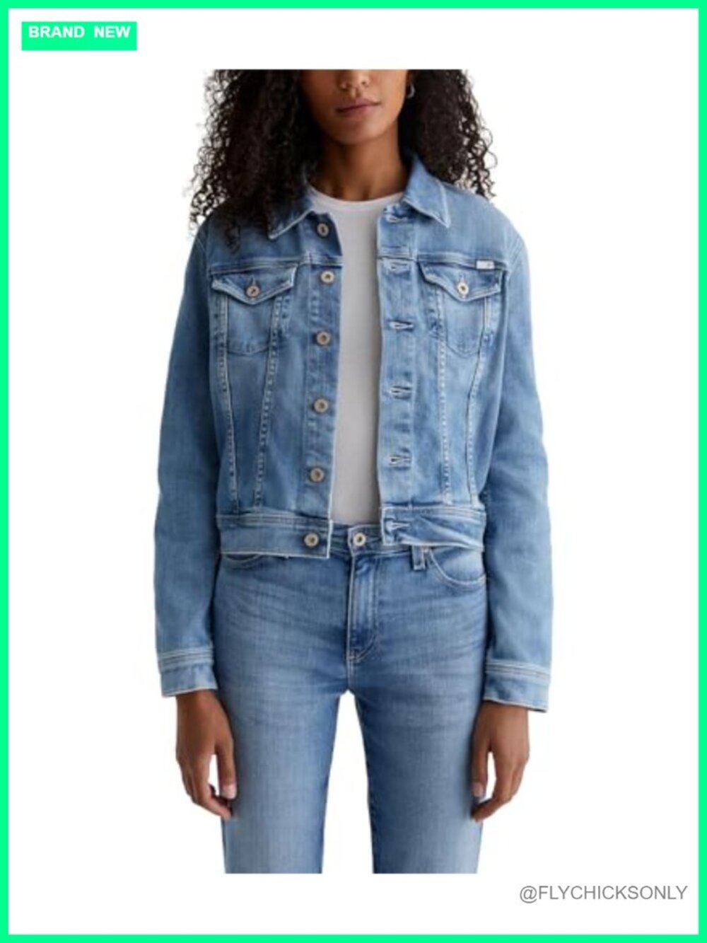 Slim Fit Denim Trucker Jacket Flap Pockets Adjustable Waist